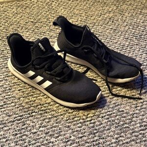 adidas Black Athletic Sneakers with White Stripes
